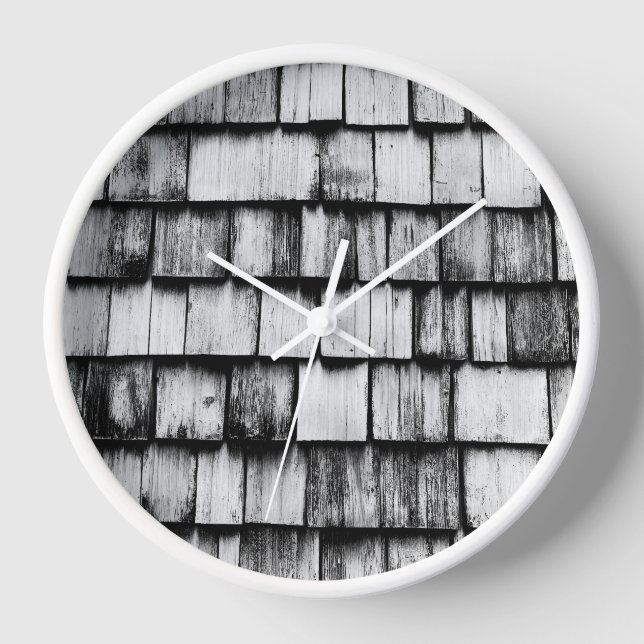 Old Worn Wooden Board Wall  Clock (Front)