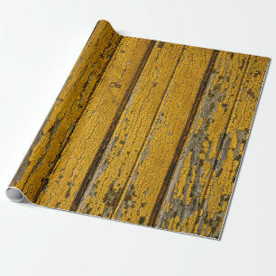 Old yellow door or fence with different paint, nat wrapping paper