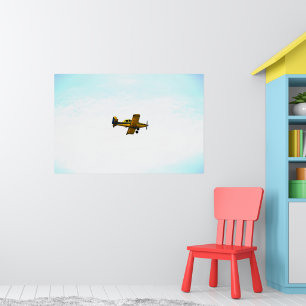 Old Yellow Propeller Aeroplane Art Poster