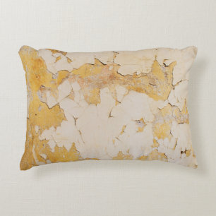 Old yellow stucco backgroundabstract, aged, antiqu decorative cushion