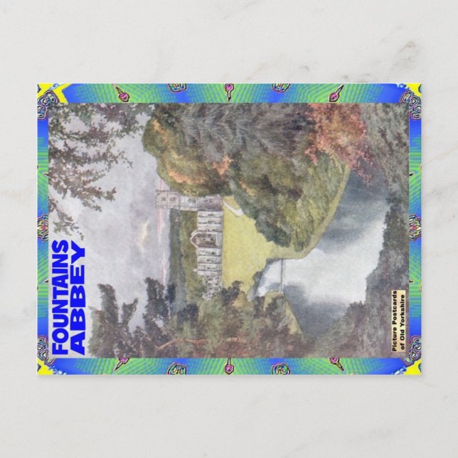 OLD YORKSHIRE - FOUNTAINS ABBEY POSTCARD (Front)