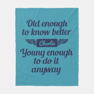 "Old & Young" custom name fleece blankets