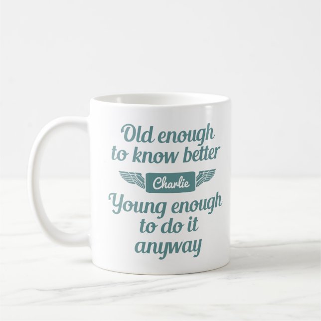 "Old & Young" custom name mugs (Left)