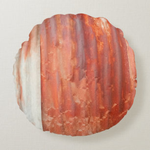 Old zinc background in vintage style. Rusted wall Round Cushion