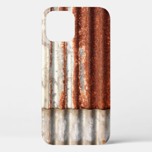 old zine and rusty corrugated texture background. iPhone 12 case