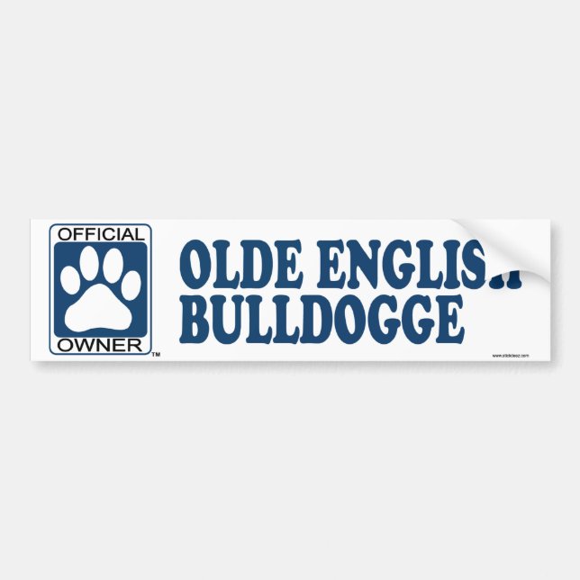 Olde English Bulldogge Blue Bumper Sticker (Front)