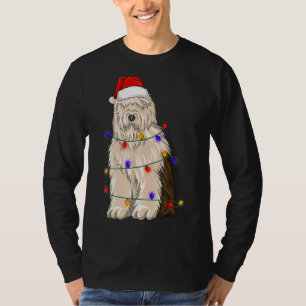 Olde English Sheepdog Dog Wearing Christmas Hat Li T-Shirt