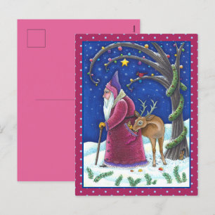 OLDE WORLD BELSNICKLE & HUNGRY REINDEER, CHRISTMAS HOLIDAY POSTCARD