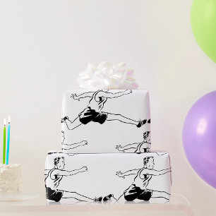 Olden Days Hurdler Wrapping Paper