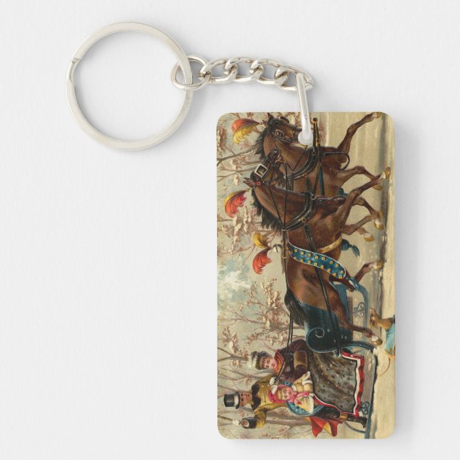 Older and Younger Sisters Ride - Mary Evans Key Ring (Front)