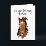 Older Brother Birthday Horse Sticking out Tongue Card<br><div class="desc">Perfect card for the Brother who loves horses and is older than you.</div>