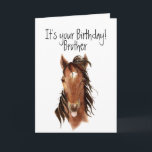 Older Brother Birthday Horse Sticking out Tongue Card<br><div class="desc">Perfect card for the Brother who loves horses and is older than you.</div>