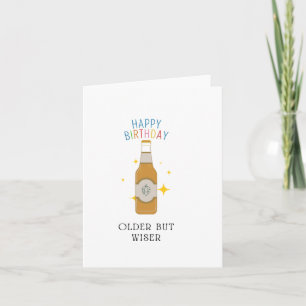 Older But Wiser Puns Birthday Card