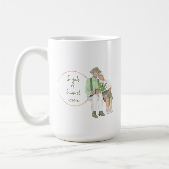 Older Couple Personalised Anniversary Gift Mug (Left)