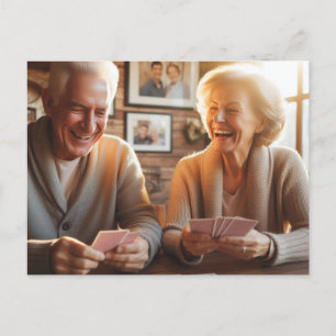 Older Couple Playing Cards