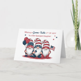 Older Daughter Fourth of July Patriotic Gnomes Card