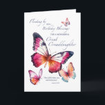 Older Great Granddaughter Religious Birthday Card<br><div class="desc">Celebrate a sweet Great Granddaughter with this graceful birthday card featuring watercolor butterflies in shades of pink, peach, and periwinkle. The message honours her with love and faith, while the scripture from Numbers 6:24 brings a spiritual blessing. Whether she’s a tween, teen, or young adult, this card offers a thoughtful...</div>