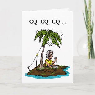 Older Ham on Island With Rig Greeting Card