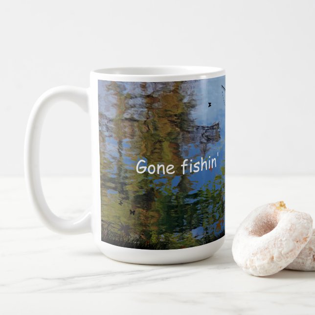 Older Man Fishing Retirement Coffee Mug (With Donut)