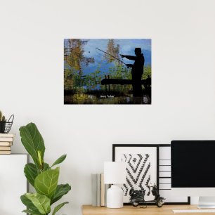 Older Man Fishing Retirement Poster