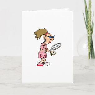 Older Tennis Lady Card