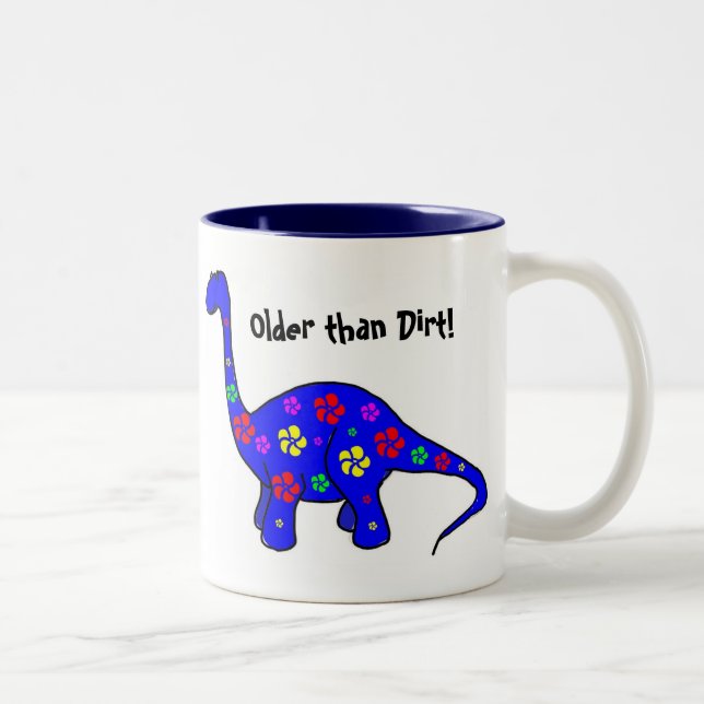 Older than Dirt! Colourful Dinosaur Mug (Right)