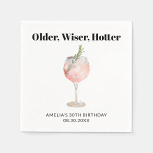 Older, Wiser, Hotter Birthday Cocktail Napkin