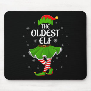 Oldest Elf Christmas Family Girls Women Elf Squad  Mouse Pad