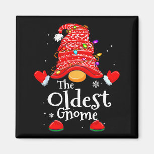 Oldest Gnome - Xmas Family Grandparents Christmas Magnet