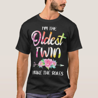 Oldest Twin  Sibling Birthday Funny Twins Matching T-Shirt