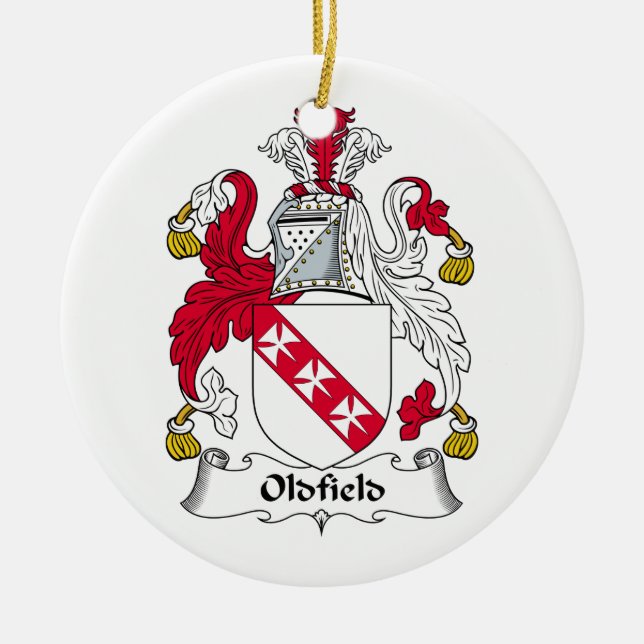 Oldfield Family Crest Ceramic Ornament (Front)