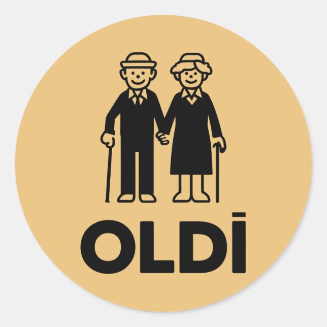Oldi Birthday Classic Round Sticker (Front)