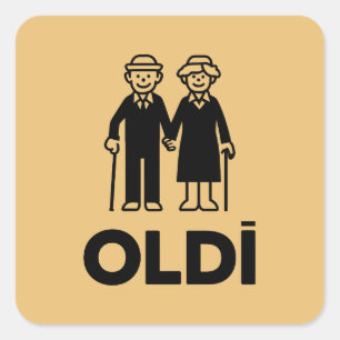Oldi Birthday Square Sticker