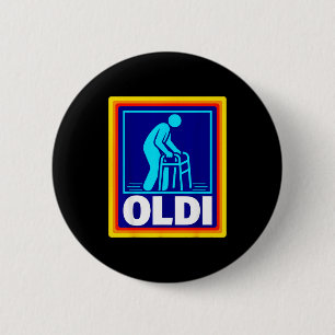 Oldi parody funny retro aging humor graphic father 6 cm round badge