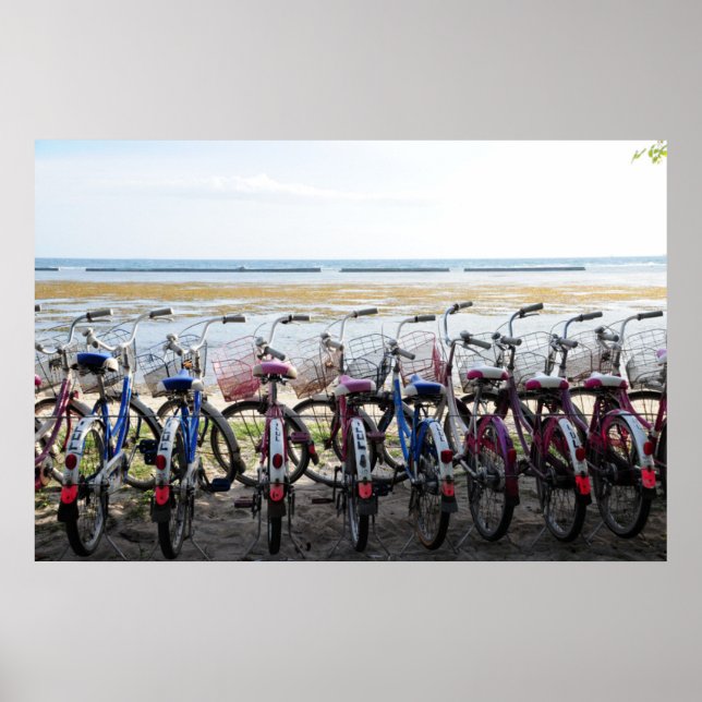 Oldies Bicycle Leaning Parked In A Row Poster (Front)