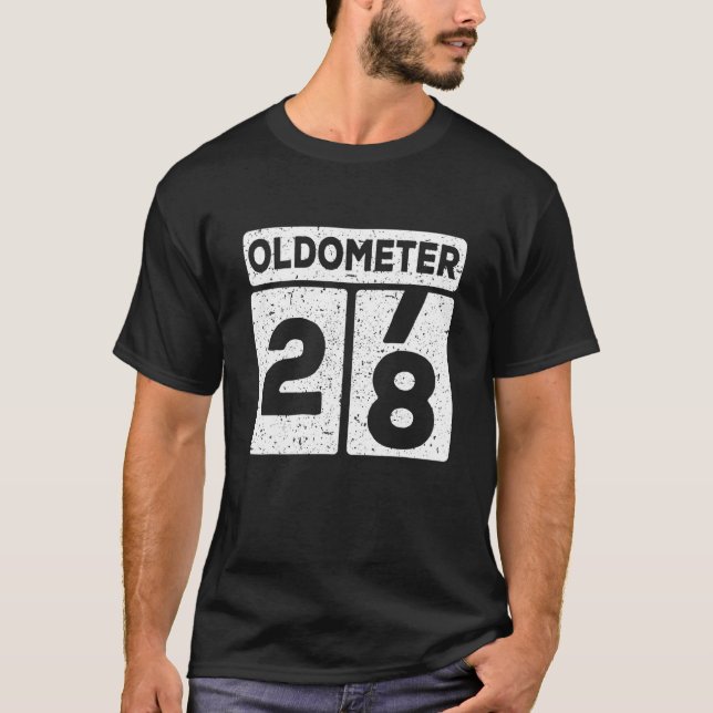 Oldometer 27 28 28th Birthday T-Shirt (Front)