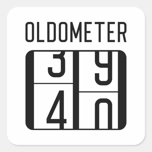 Oldometer 40 square sticker (Front)