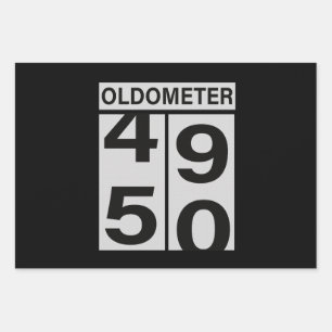 Oldometer 50th Birthday Wrapping Paper Sheet