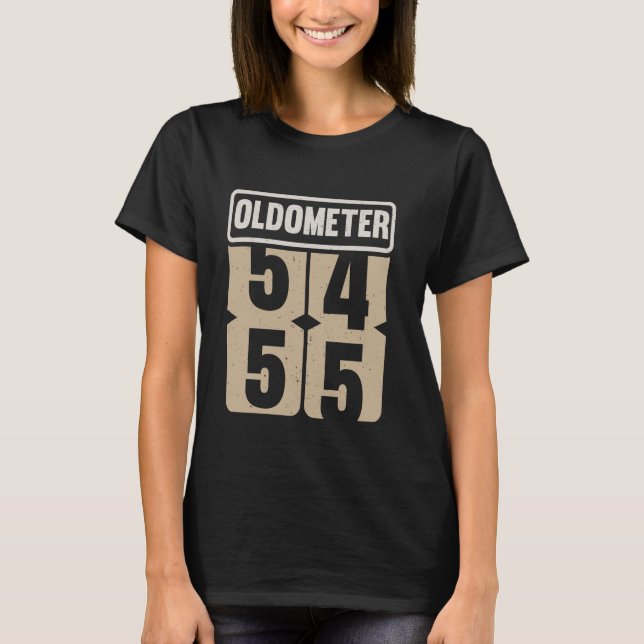 Oldometer 54 55 Funny Birthday Live Legend Turning T-Shirt (Front)
