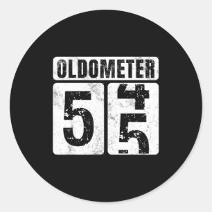 Oldometer 55 Vintage Funny 55th Classic Round Sticker