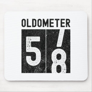 Oldometer 58th Birthday Funny Retro Turning 58 Yea Mouse Pad