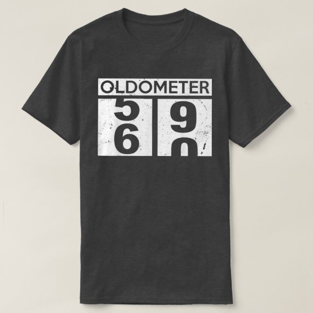 Oldometer 59 60 60th Birthday Funny Men Dad Father T-Shirt (Design Front)