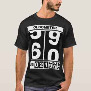 Oldometer 60th Birthday Funny Milestone Odometer S T-Shirt