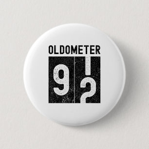 Oldometer 92nd Birthday Funny Retro Turning 92 Yea 6 Cm Round Badge