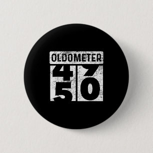 Oldometer Odometer Funny 50th Birthday Gift 50 Yrs 6 Cm Round Badge