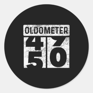 Oldometer Odometer Funny 50th Birthday Gift 50 Yrs Classic Round Sticker