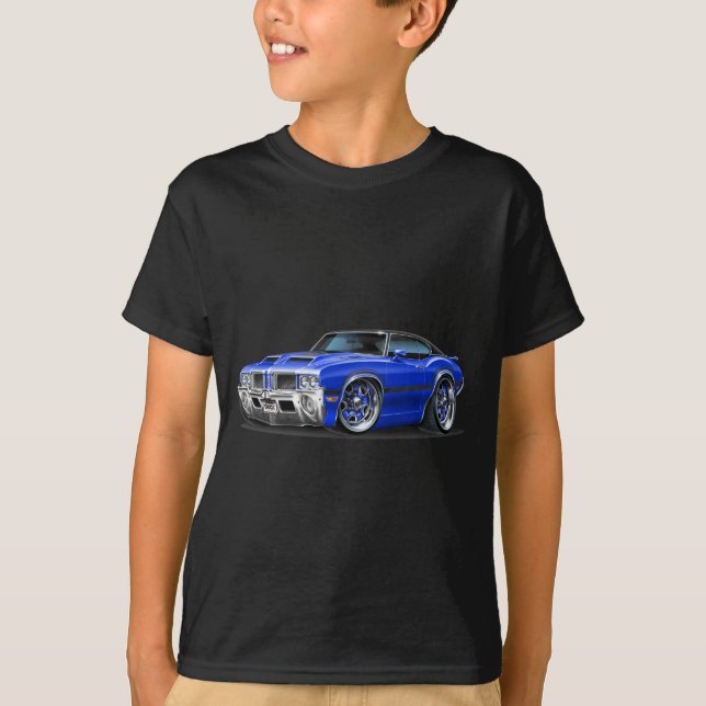 Olds Cutlass 442 Blue Car T-Shirt (Front)