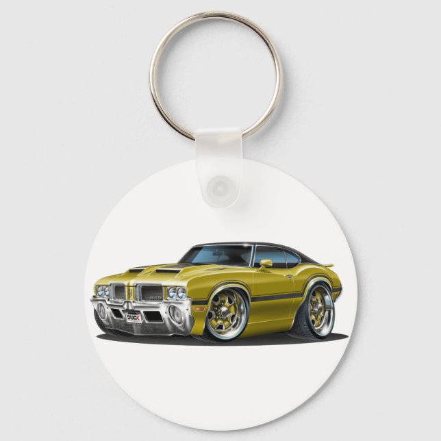 Olds Cutlass 442 Gold Car Key Ring (Front)