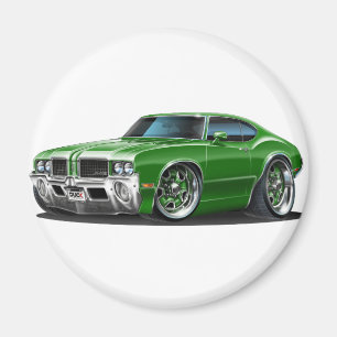 Olds Cutlass Green Car Magnet