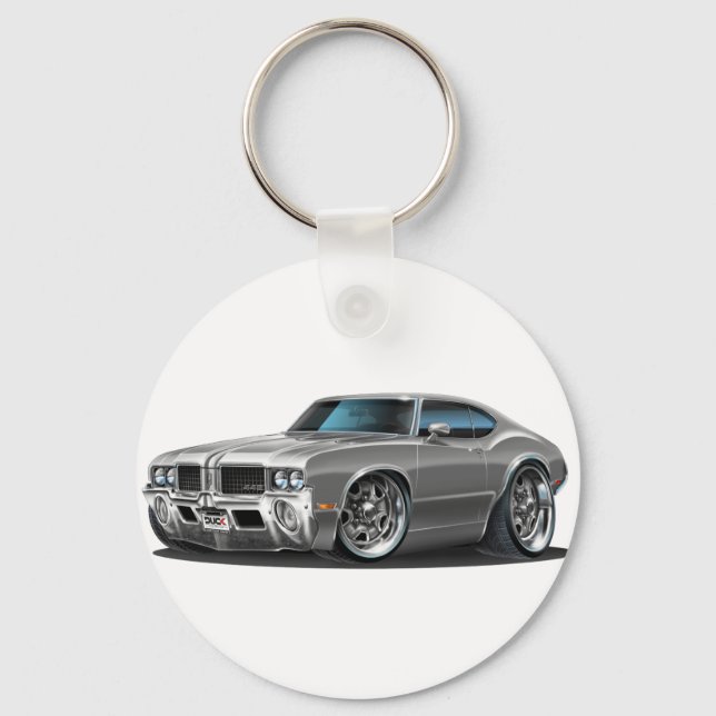 Olds Cutlass Grey Car Key Ring (Front)